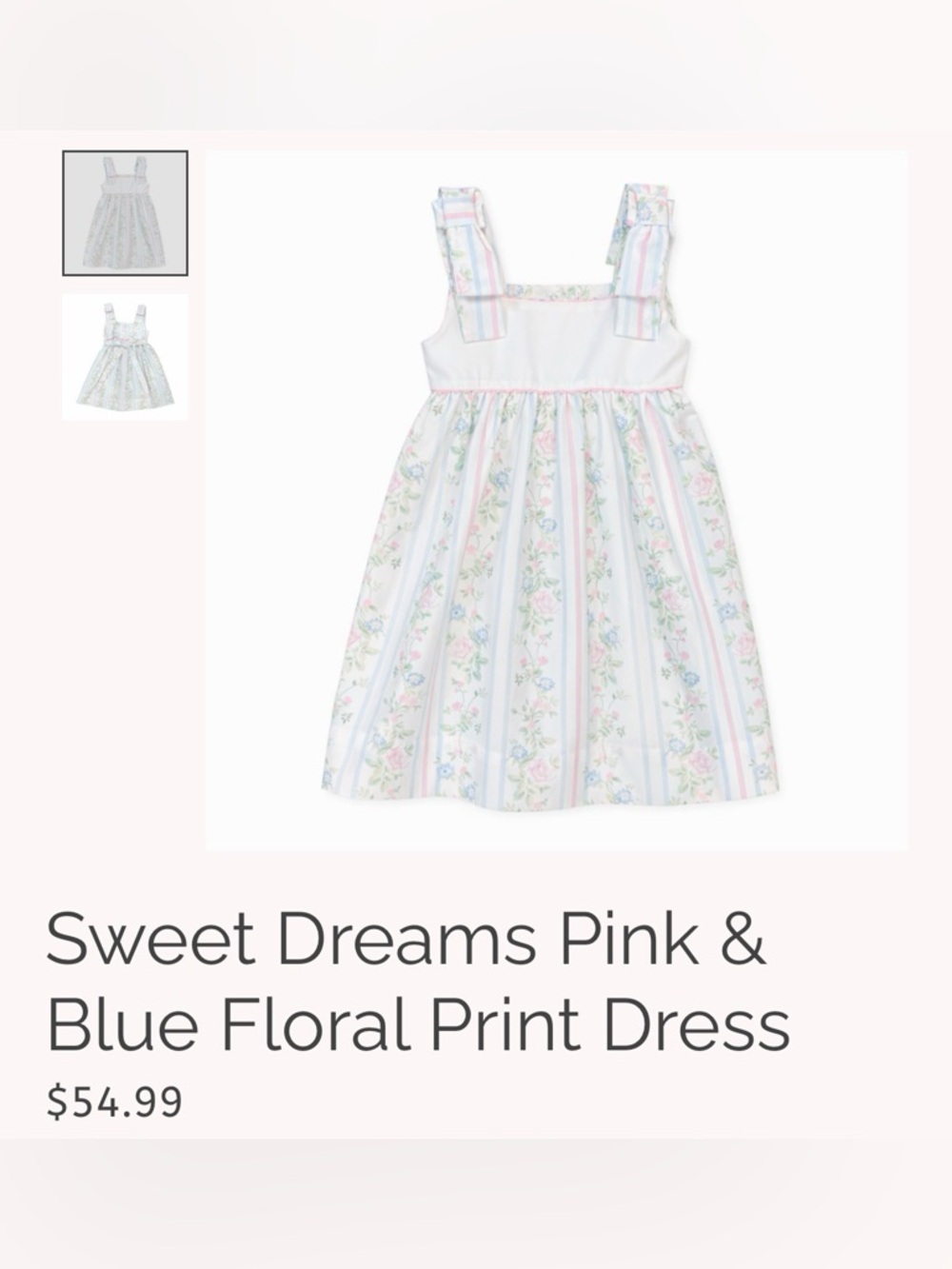NWT! Sweet Dreams Pastel Stripe & Floral Sundress in Pink and Blue Size 4